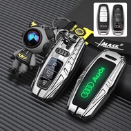 Luminous Silicone Zinc Alloy Smart Car Key Fob Case Cover Leather Keychain Remote Holder Shell TPU P