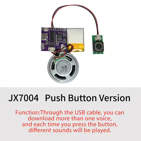 MP3 Voice Music Chips Playback USB Download Push Button Control,Sound Module for Christmas Birthday 