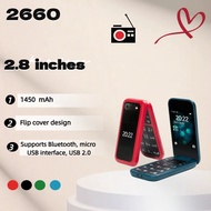Mobile Phone 2660 2.8 Screen GSM 2G Non-Smartphone Dual Card Flip Old Man Button Phone 10.22