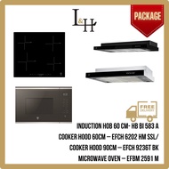 [BUNDLE] Induction Hob 59cm and Semi Integrated Hood 60cm and Microwave Oven 60cm