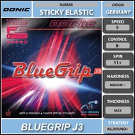 DONIC Bluegrip J3 Sticky-Elastic Inverted Table Tennis Rubber Getah Ping Pong Made in Germany ITTF A