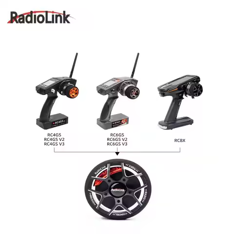 Radiolink Upgrade Alloy Metal Steering Wheel Handwheel for RC8X RC6GS RC4GS Sanwa Futaba Flysky Dumb