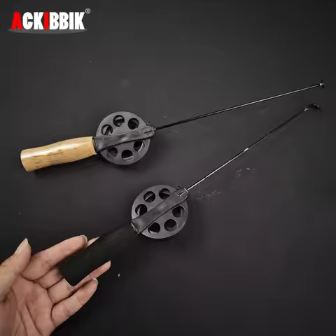 1pc 34cm Mini Fishing Rod Ice Fishing Rod for Winter Fishing with Fishing Wheels Portable Fishing Ta