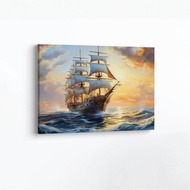 เรือสำเภาเหลือง พรีเมี่ยมแคนวาส #08 ขนาด 60x35 cm. ขอบ 40 mm กรอบรูปภาพพิมพ์แคนวาส Premium Canvas ภา