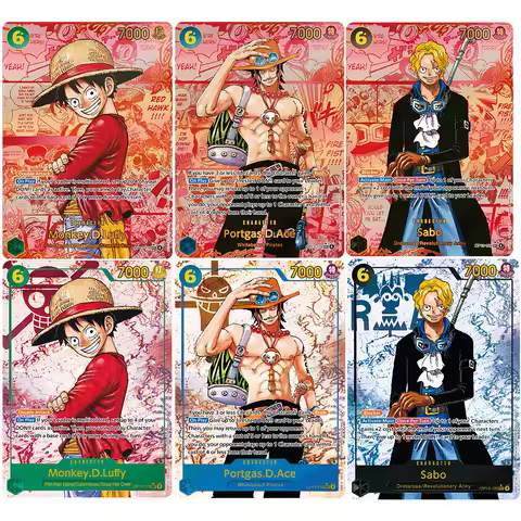 3PCS ONE PIECE OPCG OP13 Red Manga Card Luffy Ace Sabo Toys Hobbies Hobby Collectibles Game Collecti