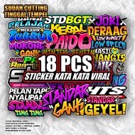HP Contents 18 Sheets Racing Sticker Sticker Pack Viral Word Sticker Tbrut Standard Gank HTS Sponsor
