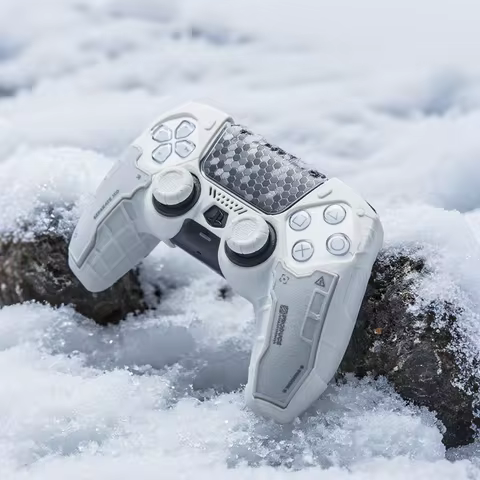 Tactical Mecha Matte Silicone Soft Protector Sticker Skin For Sony Dualsense 5 PS5 Controller Case T