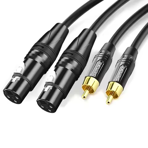 2RCA To 2XLR Cable Dual XLR Female To Dual RCA Male Audio Cable for Microphone Mixer Amplifier DVD S