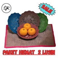 LJR Piring Rotan Plastik Bunga Matahari Random - 2 Lusin