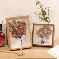 Wooden Transparent Flower Frame DIY Bouquet Display Flower Specimen Storage Frame Glass Frame Home D