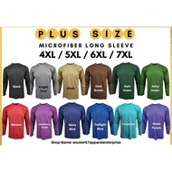 (4XL-7XL) Plus Size Microfiber Long Sleeve T Shirt Baju T Shirt Lelaki Plus Size Lengan Panjang