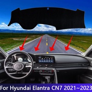 Car Dashboard Anti-dirty Dash Mat For Hyundai Elantra CN7 Avante i30 Sedan 2021 2022 2023 Sunshade Pad Auto Interior Accessories