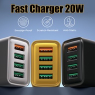 SAMSUNG IPHONE 20W Fast Charging Adapter 4 Port USB 5V 3.1A Quick Charger QC 3.0 USB Wall Charger Fo