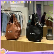 APC logo print pu tote shoulder bag