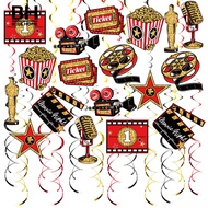 【BH】 Movie Theme Party Decorations Party Themed Jewelry Decorations Movie Night Hanging Swirls Decor