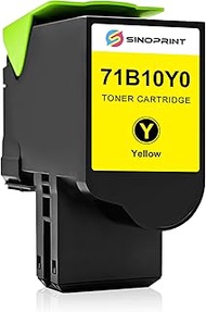 SINOPRINT Compatible Toner Cartridge Replacement for Lexmark 71B0010 71B10Y0 Yellow High Yield for L
