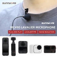 Lavalier Microphone for Insta360 X4 X3 X2 DJI POCKET 3 Microphone With Clip for Insta360 Ace Pro Cam