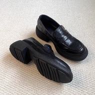 Taiwan Shipping Loafers Women Small Leather Shoes Sheepskin Version~British Style Thick-Soled Women'