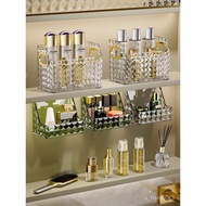 Light Luxury Mirror Cabinet Storage Box Wall-Mounted Bathroom Washstand Lipstick Mask Cosmetics Storage Rack Oblique Fin