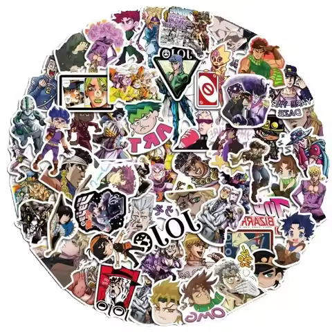 50PCS Cartoon Doodle Jojo Adventure Road Computer Laptop Waterproof Sticker Decoration