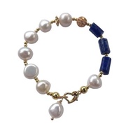 天然青金石巴洛克珍珠手鍊