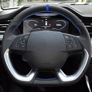 Black-Blue Line Steering Wheel Cover For Citroen DS5 DS 5 DS4S DS 4S 2013-2018