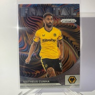 Football Card MATHEUS CUNHA WOLVERHAMPTON FRACTAL PANINI PRIZM 2023