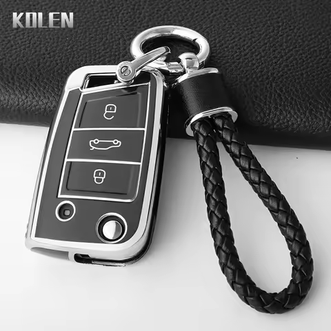 TPU Car Key Case Cover Shell For VW Volkswagen Golf 7 MK7 Tiguan MK2 For SEAT Ateca Leon FR 2 Ibiza 