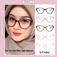 Korean Style Retro Cat Eye Glasses Women's Black Frame Eyeglasses Y2K Small Frame Anti-Blue Light Ey