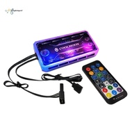 `COOLMOON Remote RGB Lighting Music Controller Chassis Fan Desktop Computer Chassis Fan Controller RF Remote Control