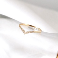 Visel  漸層V型排鑽戒指