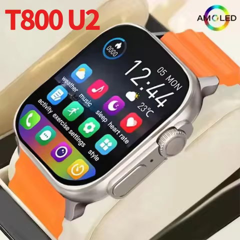 2025 T800 2 Smart Watch Men 49mm Series 8 2.3 "AMOLED Screen NFC Compass Waterproof For Apple Watch