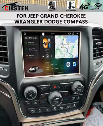 CHSTEK Car Radio For Jeep Dodge Grand Cherokee Compass Challenger Charger Durango Wireless Multimedi
