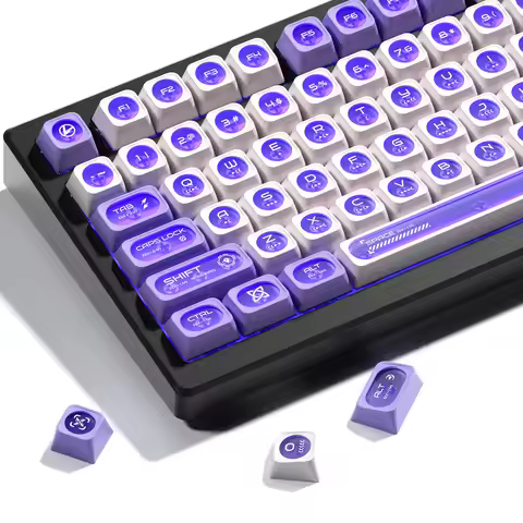 XVX Purple Cats eye New MAX profile Double Shot PBT Keycap Set 136-Key Translucent Keycaps