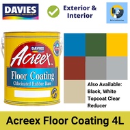 ✔✓❧Davies Acreex Rubberized Floor Paint 4 Liters Acreex Reducer Gallon All Colors Floor Coating Brix