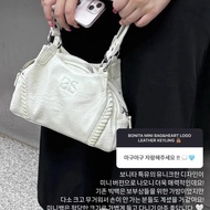 Ason Wandering Bag Blogger Same Style Korea 24FW Leather mini Motorcycle Shoulder Armpit Bag Large C