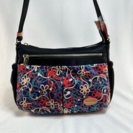 Bonnie 專櫃包包3209 新撞色尼龍＋歐洲植鞣牛皮 多格層 彩色繩結紋 斜背包特價$1680