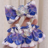 原创手作娃衣10cm棉花娃娃衣服10cm紫色人鱼公主小裙子10cm娃衣Original Handmade Doll Coat 10cm Cotton Doll CoattcxK