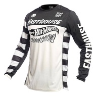 Fasthouse Youth Grindhouse Hot Wheels Jersey Motocross Cycling Breathable Downhill MTB Long Sleeve Motorcycle T-Shirt For Men