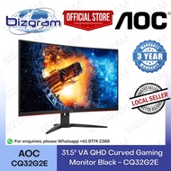 AOC 31.5" VA QHD Curved Gaming  Monitor Black - CQ32G2E (3-Years Local Warranty)