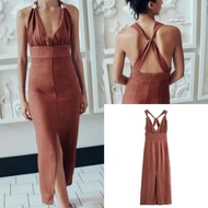 BrickRed Cross Back Long Dress 76325 (TC)
