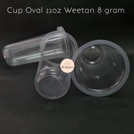 1 PACK 50 pcs OVAL GLASS 22 Oz Weetan Ovale Cup 22oz Thickness 8 grams RETAIL