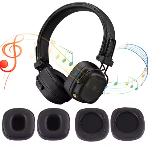 1 Pair Replacement Foam Ear Pads Protein Leather Ear Pads Cushions Headphones Ear Cushions for Marsh