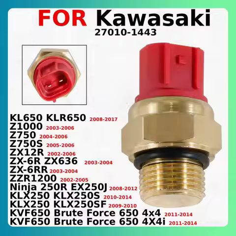 Temperature Radiator Fan Switch For Kawasaki KL650 Z1000 Z750S ZX12R ZX-6RR ZZR1200 KLX250SF KVF650 