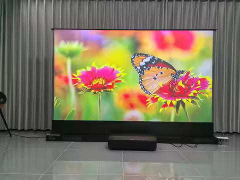 72-150 inch Anti-light Motorized Floor Projector Screen T-prism UST ALR Projection Screen For Awol F