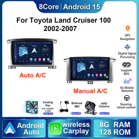 Car Radio For Toyota LC100 Land Cruiser 100 LC 100 2002 - 2007 Android GPS Navigation 2K Screen Carp