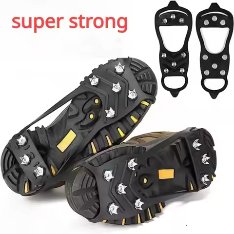 8 Teeth Ice Gripper Spike for Shoes Winter Outdoor Anti-Slip Hiking Mountain Climbing Ice Snow Cramp