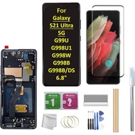 Skrin OLED untuk Galaxy S21 Ultra LCD dengan Penggantian Bingkai untuk Samsung Galaxy S21 Ultra 5G G