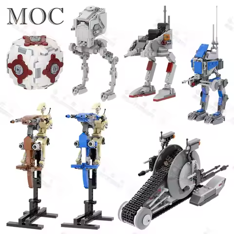 Interstellar Movie Series Droids Building Blocks Creative Sci-Fi Military Walking Machine Weapons Mo