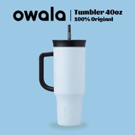 Jumbo White TumblerOwala 40oz(1.18L) with Handle, Stainless Steel Straw Cup,Original & Ready to Ship